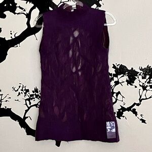 Dagmar Binder Hand Felted Wool and Silk Cobweb Top Purple Small Sleeveless